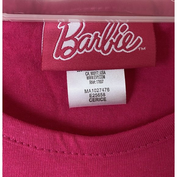 Barbie Evy 2016 Classic Pink Script Girls T-Shirt Size Small NWT - Picture 3 of 4